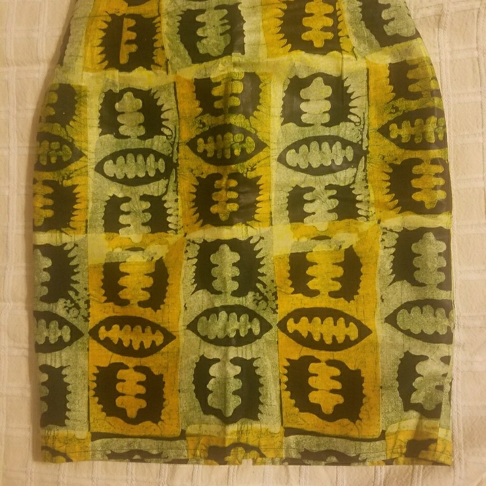African Hand made print pencil skirt.